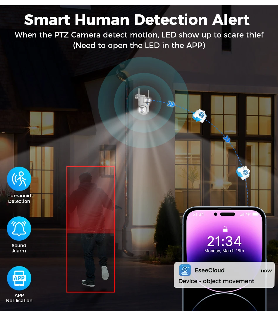 Hiseeu H.265 10CH NVR 3K 6MP Surveillance System Dual Lens Smart PTZ IP Camera Color Night Vision Auto Tracking WiFi CCTV System