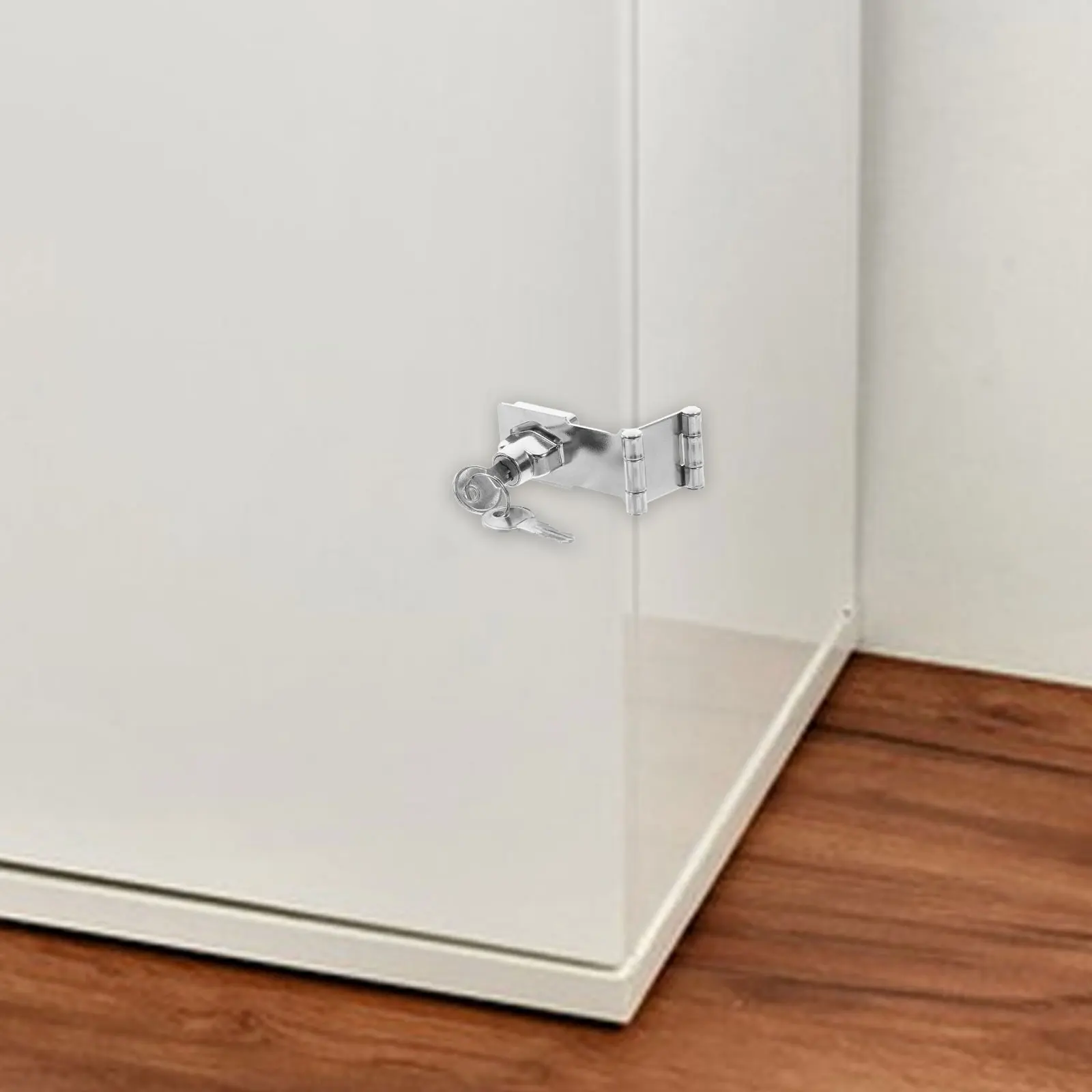 

Cabinet Door Lock Foldable Desk Keyed Hasp Locks Hidden Magnetic Shelf Locking Sturdy Alloy Material Easy Installation Versatile