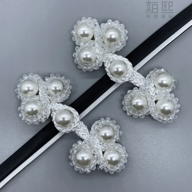 2pair Bead Chinese Frogs Button Closures Fastener Sewing Quilting Renaissance Hawaiian Bridal Costumes Outfit Drapery