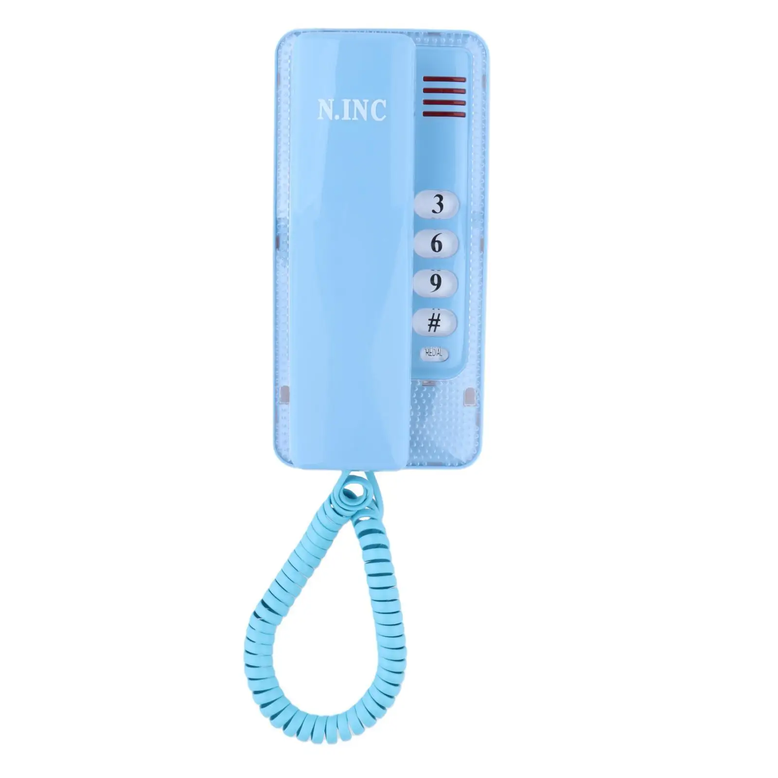 Miniature Wall Telephone with Redial Mute Hold Reset Buttons for Home Office School Hotel Space Saving Corded Unit