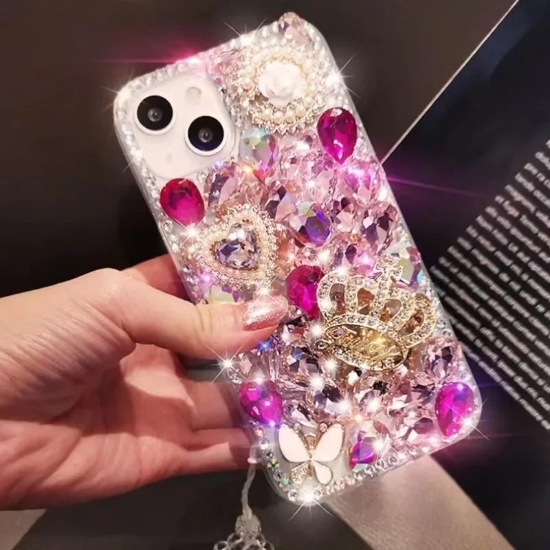 Diamond Perfume Bottle Design Back Cover, Protective Case, TPU Phone Case, Luxury Bling Cover for iPhone16 15, 14, 13, 12Pro MAX