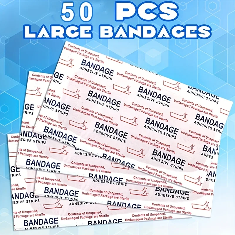 

50pcs Large Bandage Wound Care Elastic Bandage Non-Adhesive Bandage for Wound Care and Protection Large Bandage