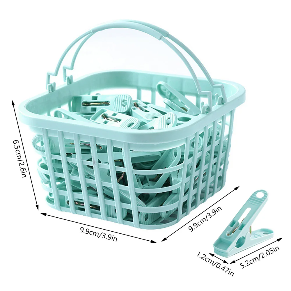 30pcs Plastic Clothes Pegs Laundry Clothes Pins with Storage Basket Windproof Clothing Towel Clips Underwear Socks Drying Clips