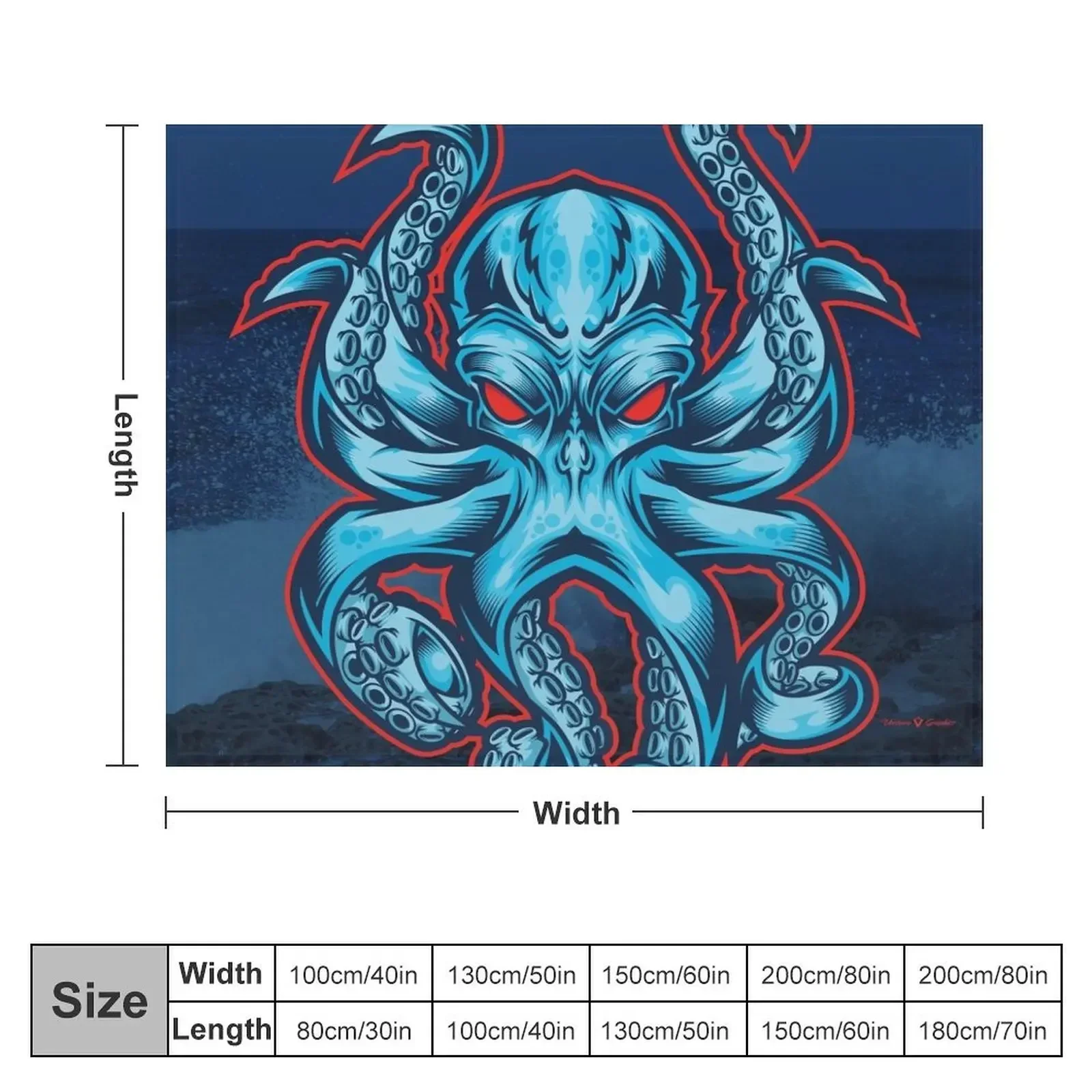 The Kraken Throw Blanket Thin Cute Blankets