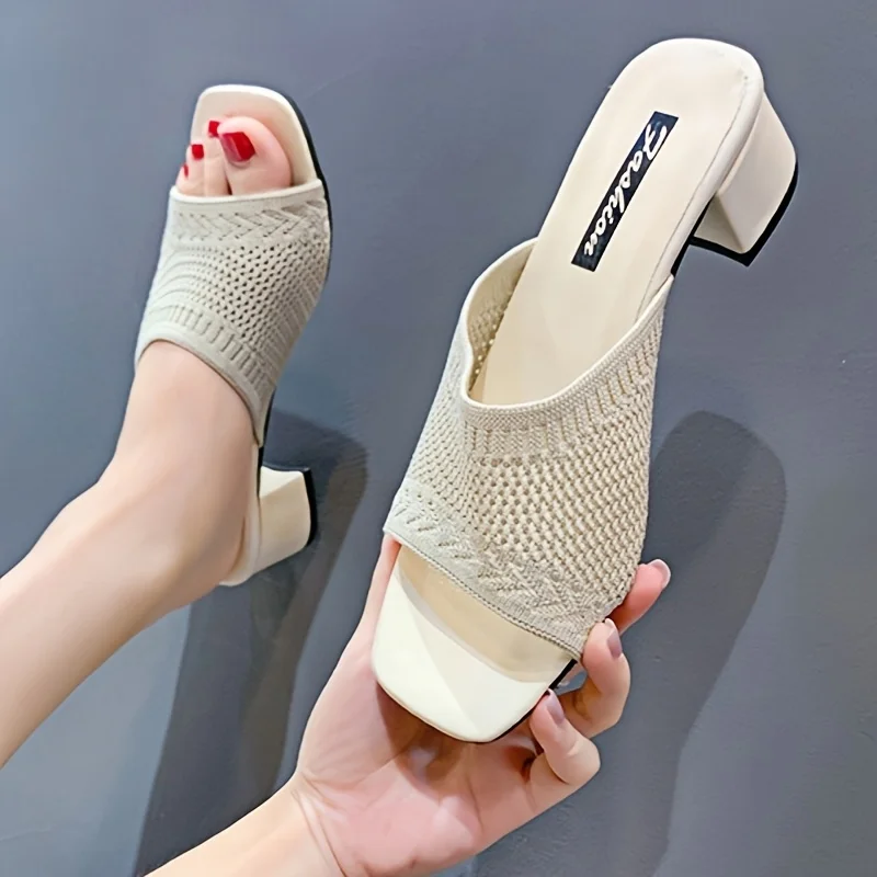 

Women's Slippers Closed Toe Comfort Slippers Outdoor Mid Heeled Slippers