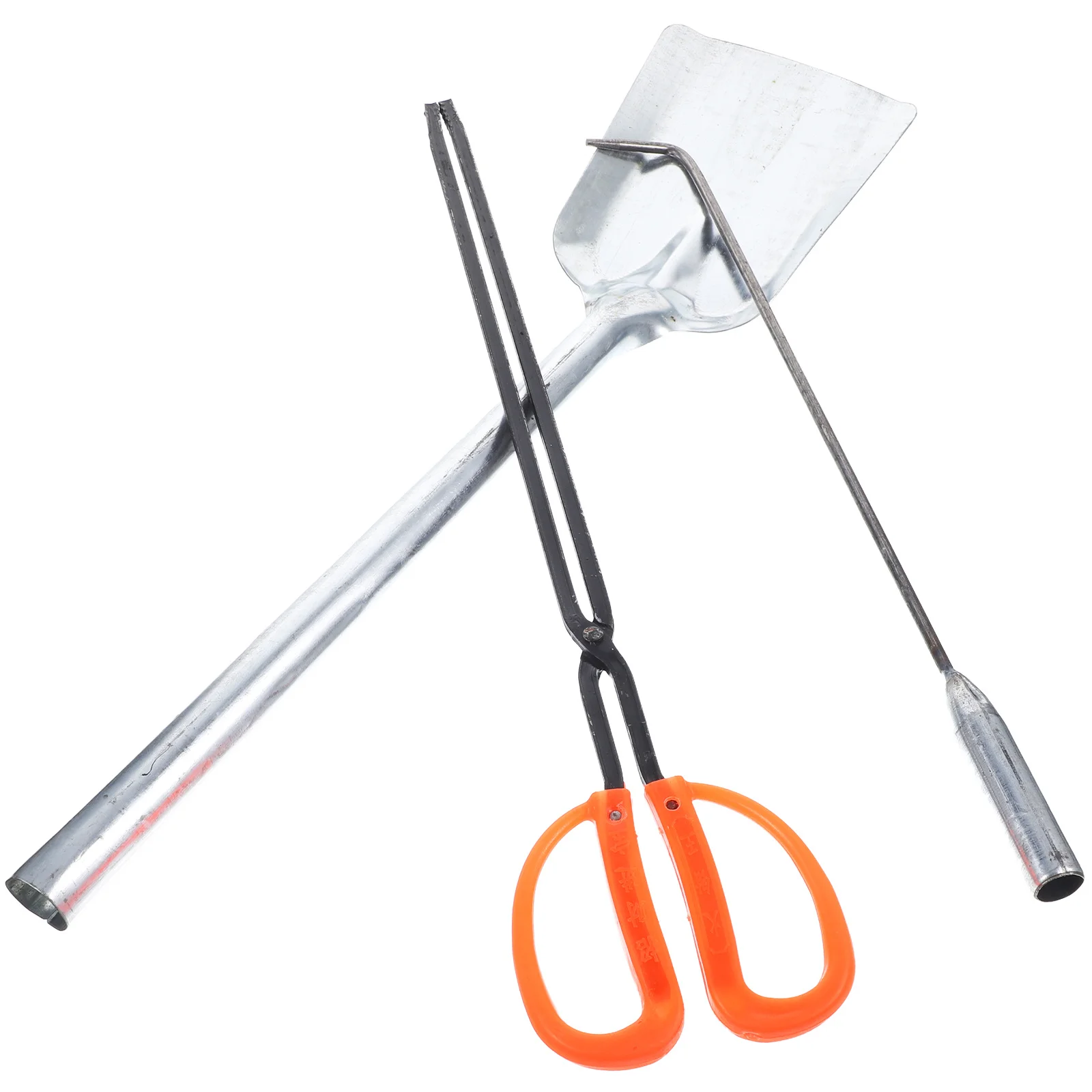 1 set pala per carbone gancio per fuoco set da poker per fuoco compatto per camino barbecue rimozione cenere ferro manico lungo pala per uso domestico inverno