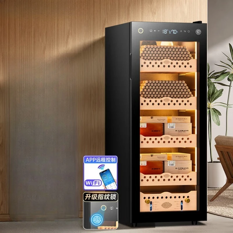 110C cigar cabinet, smart fingerprint lock, cedar wood liner WiFi regulation compressor cabinet