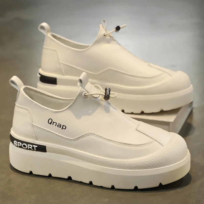 

Весенне-осенние новые высококачественные удобные и повседневные прогулочные кроссовки из кожи с низким верхом, круглым носком, плоским каблуком.