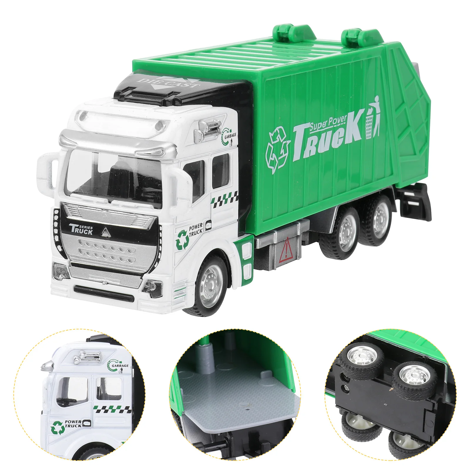 Garbage Truck Toy Friction Powered Pull-back Alloy Car Cool Trash Truck Game for Toddlers Kids educational toy