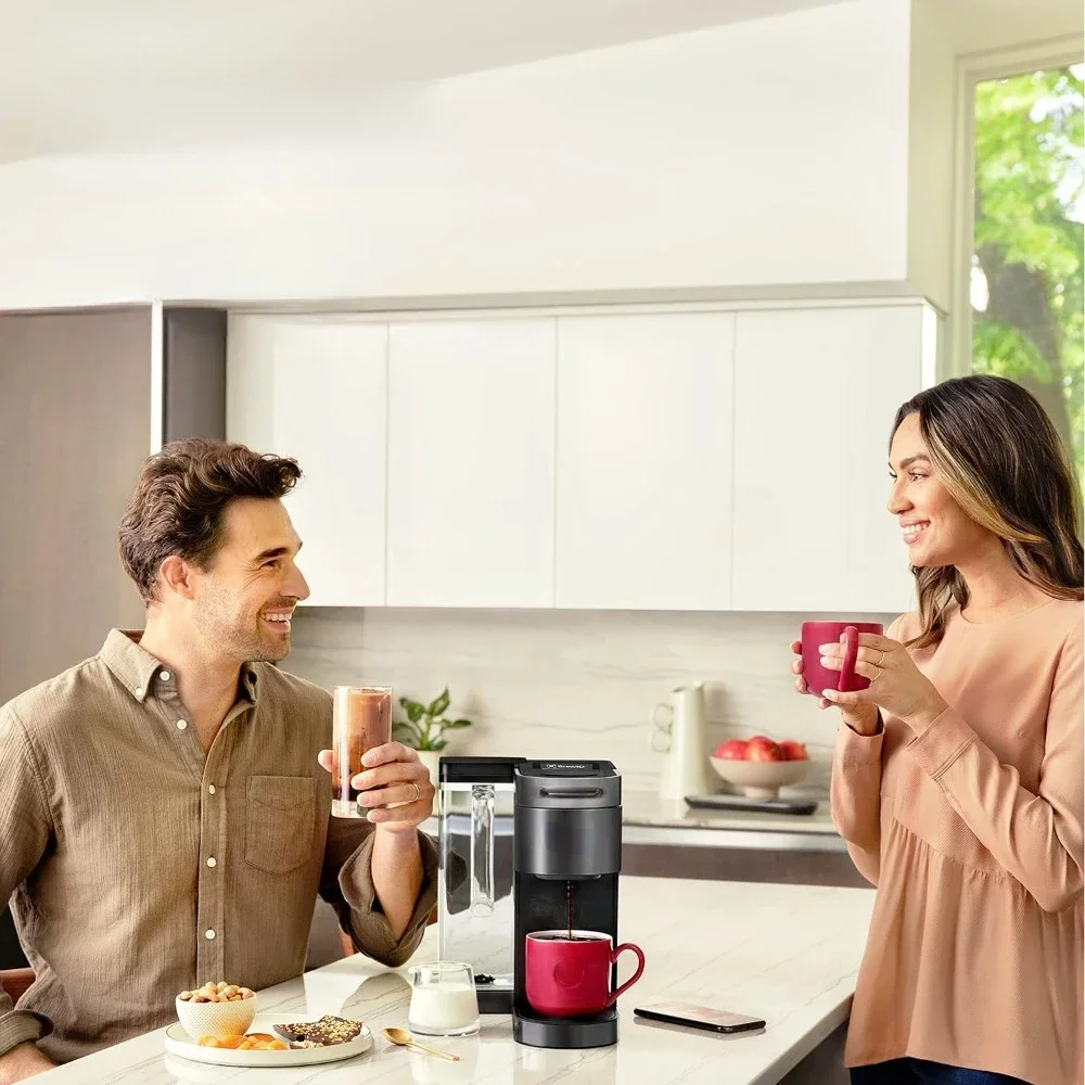 Máquina de café por gotejamento Plus SMART Single Serve K-Cup Pod Coffee Maker, totalmente automática, preta