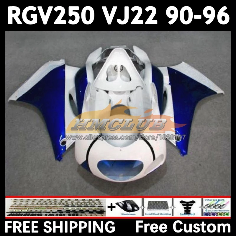 RGV250 For SUZUKI VJ22 white blue 1990 1991 1992 1993 1994 1995 1996 19No.32 RGV-250 VJ 22 RGV 250 90 91 92 93 94 95 96 Fairing