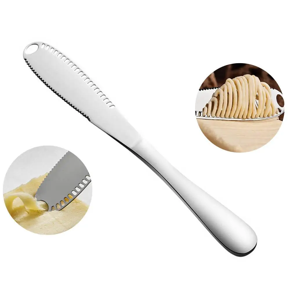 1/2/4PCS Kitchen Accessories Wipe Cream Bread Jam Cheese Dessert Knife Stainless Steel With Hole Buffet Tools Portable 3 In 1