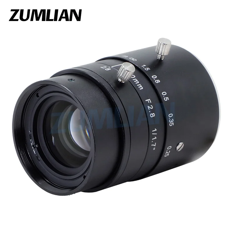 1/1.7'' Industrial Lens 12MP 50mm C-Mount Camera Lens 1/1.7'' CMOS FA High resolution F2.8 Manual Focus/Iris Low Distortion
