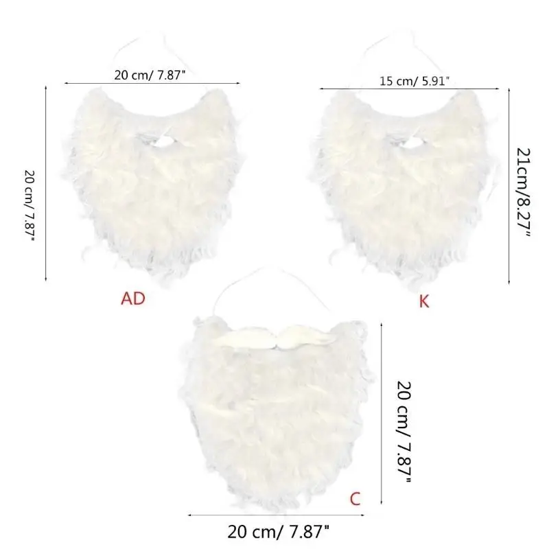39bd Santa gefälschte Bärte Kostüm Bart alter Mann Schnurrbart Kostüm Halloween lustige Bärte