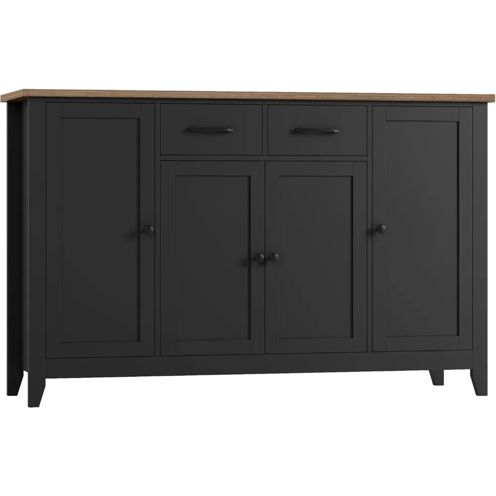 

HORSTORS 55 Buffet Cabinet with Storage, Kitchen Buffet Sideboard with Drawers, Large Storage Cabinet with Doors and Shelves, Mo