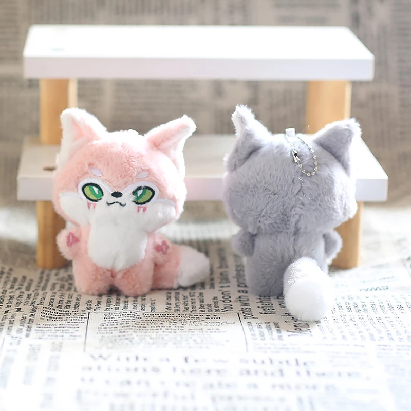 การ์ตูนน่ารักตุ๊กตาสัตว์ของเล่น Little Fox ตุ๊กตา Plush พวงกุญแจกระเป๋าจี้กระเป๋าเป้สะพายหลังแขวนเครื่องประดับเด็กของขวัญวันเกิด