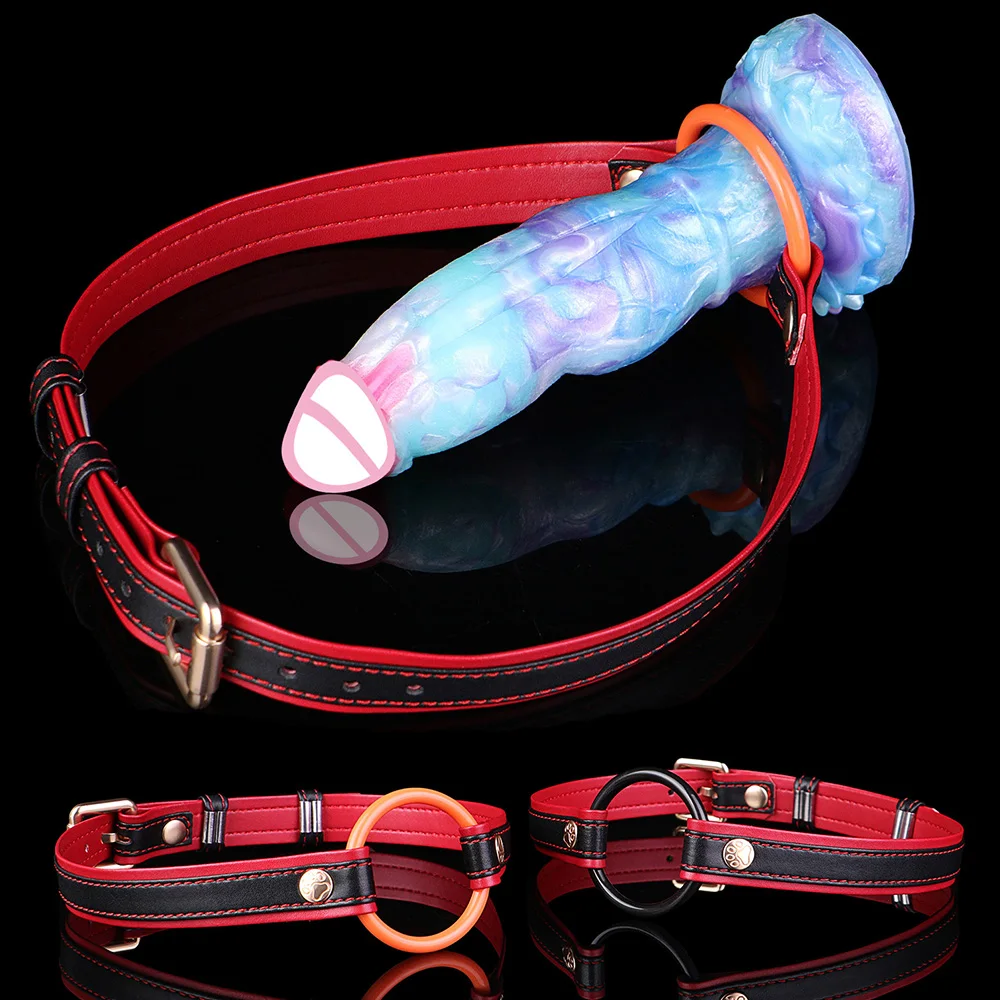 LEZEE Leather Mouth Gags Silent Oath Gag Breathable Open Oral Belt Adults Game Bondage Gear High Quality Microfiber Sexual Belt
