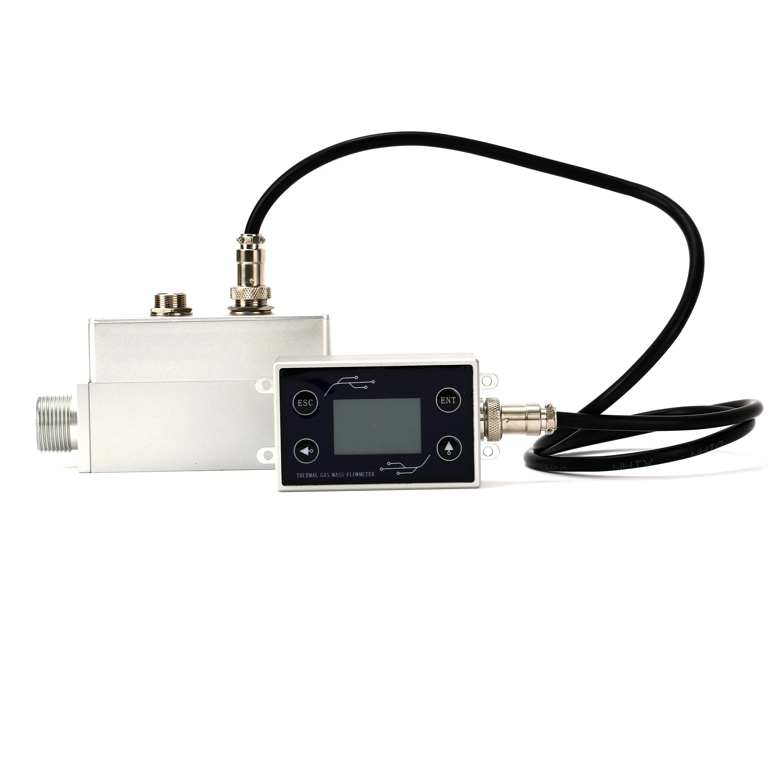 ESMX02 Medical Split Oxygen Flow Sensor , LCD Display O2 Thermal Gas Mass Flow Meter with DC15-24V