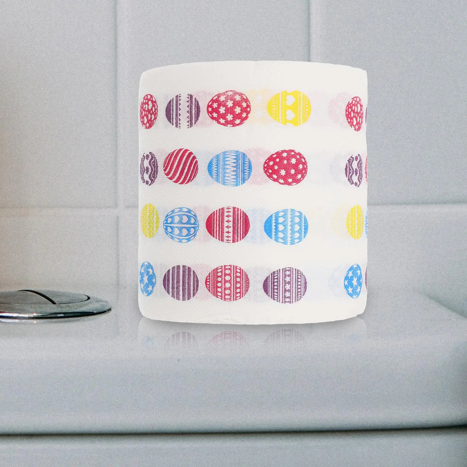 2-Rollen eierbedrucktes Toilettenpapier, bedrucktes Toilettenpapier, weiches, dekoratives Badezimmerpapier, reisefreundliches Reinigungsmittel