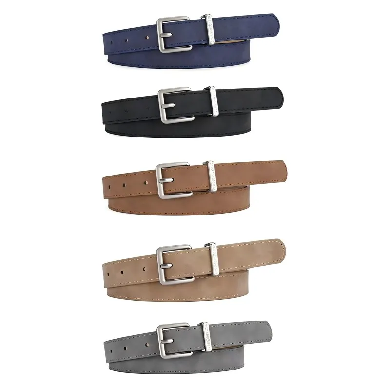 Retro frosted belt for women's summer versatile trend silver needle buckle digital fashion personalized decoration belt