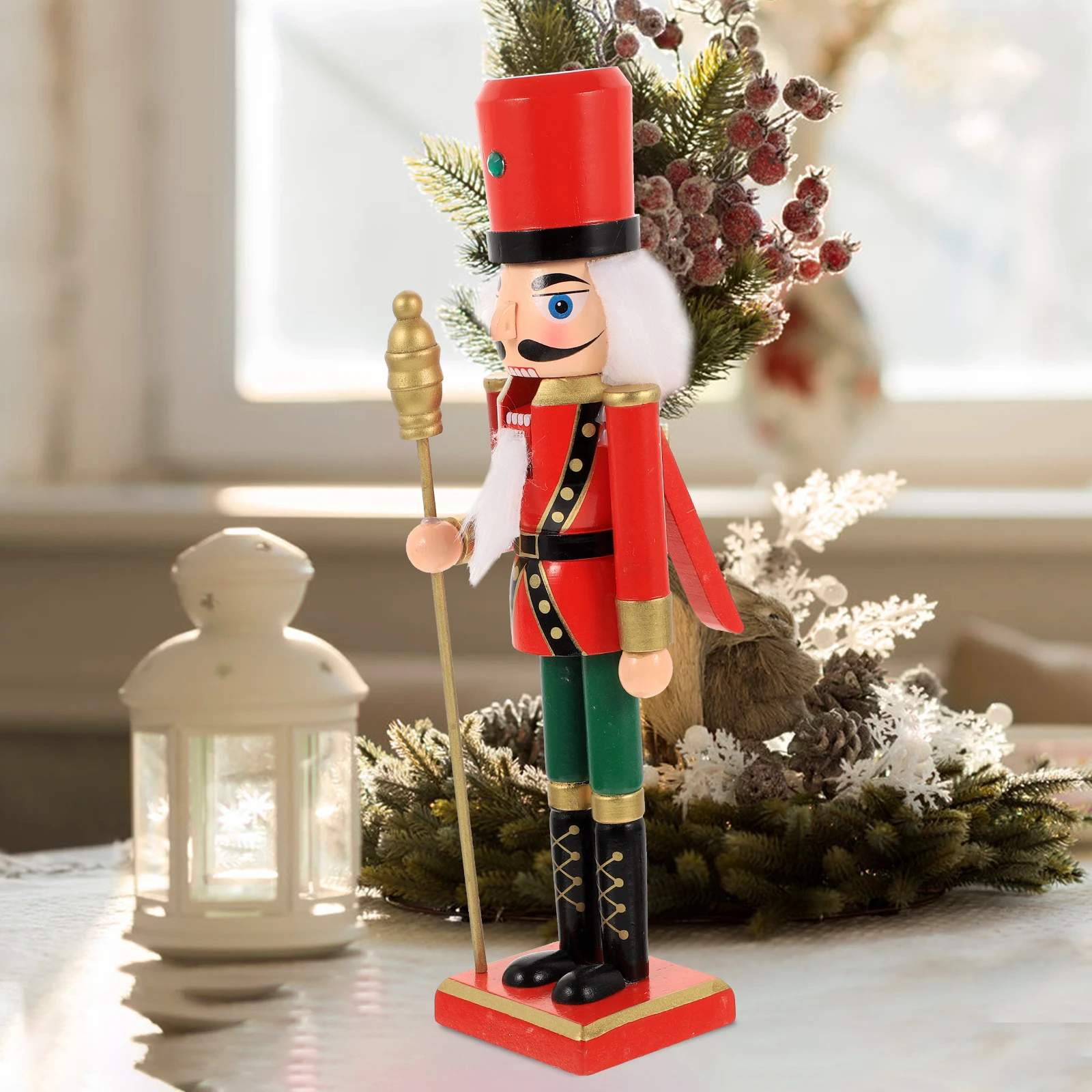 

Christmas Nutcracker Wooden Decor Xmas Soldier Puppet Desktop Craft Home Hotel nament Lovely Traditional Gift Idea