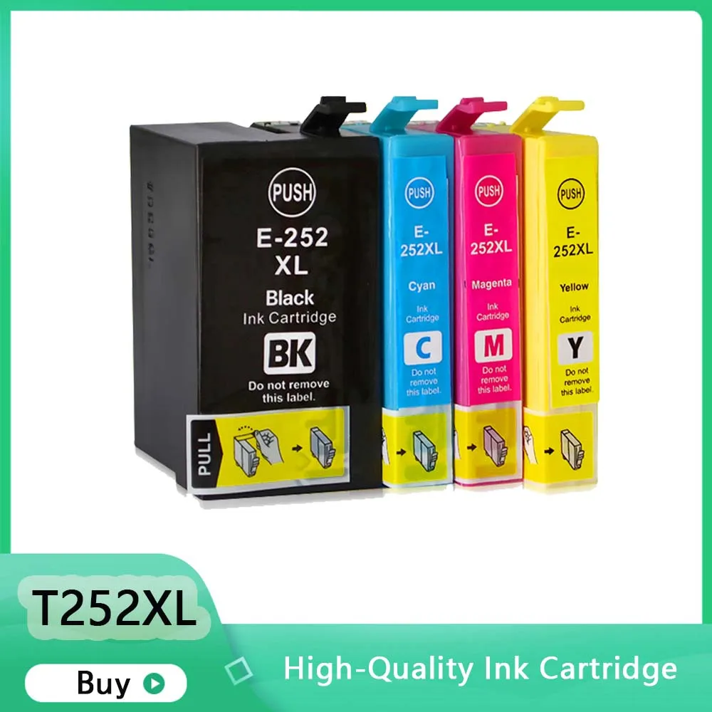 Para Epson Cartucho De Tinta Epson 252XL T252XL E-252XL 252 XL Para Epson WorkForce WF-7610 WF-7620 WF-3620 WF-3640 7710 7720 de Impressora