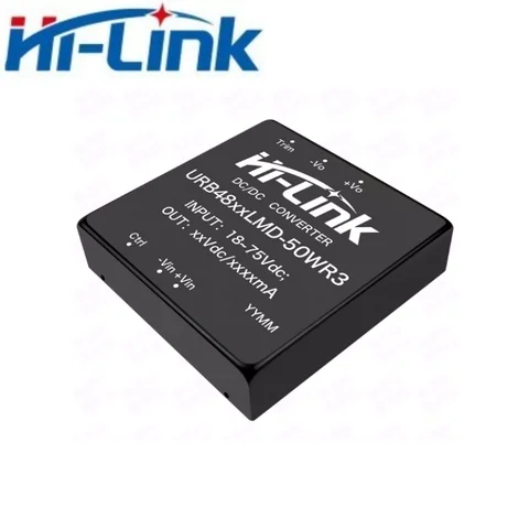 2pcs Hilink 50W DC-DC Isolated Power Module URB4809/4812LMD-50WR3 9V 5.55A /12V 4.16A Output Aluminum Case Power Converter