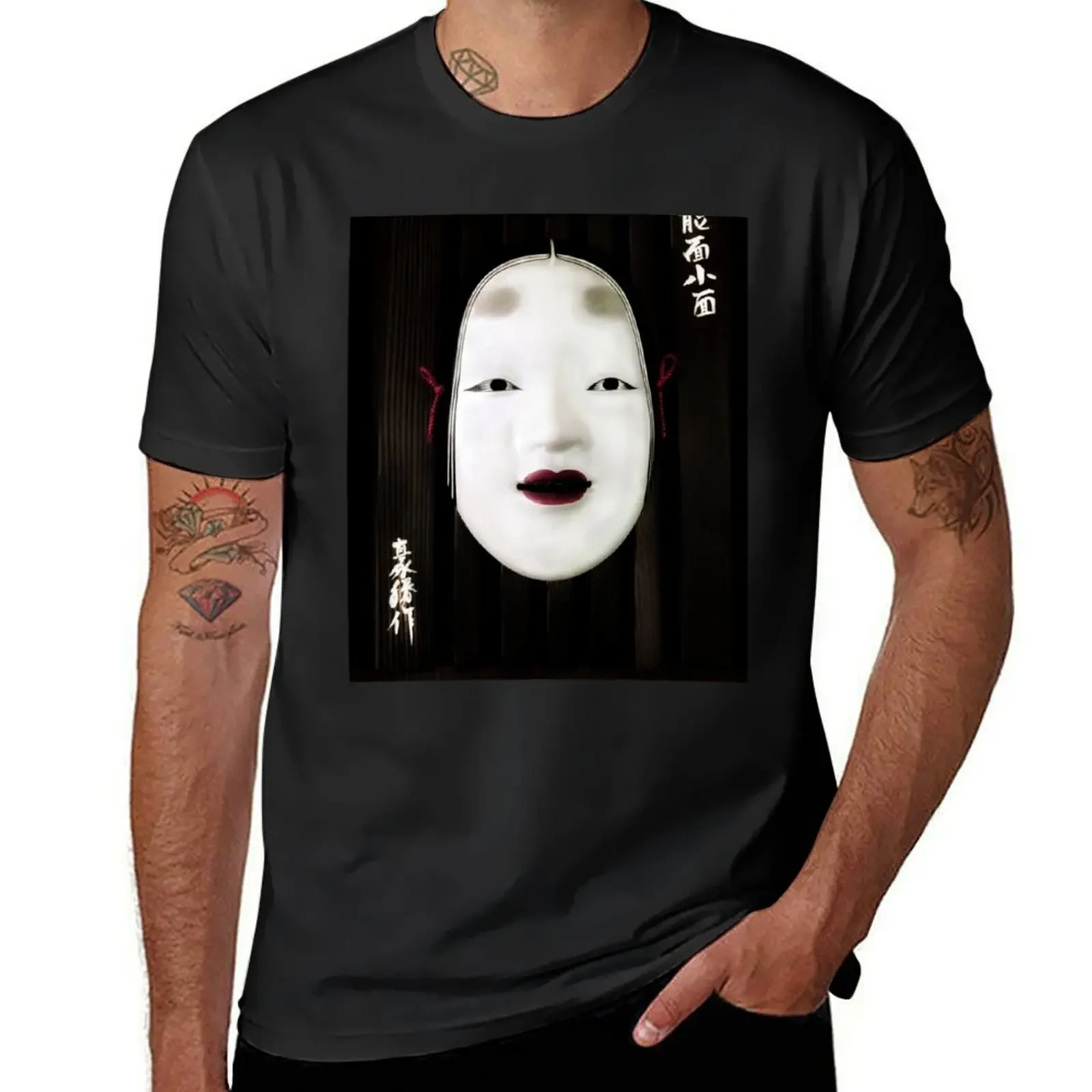 

Japanese Noh Theatre Mask T-Shirt anime figures sports fans mens t shirts casual stylish