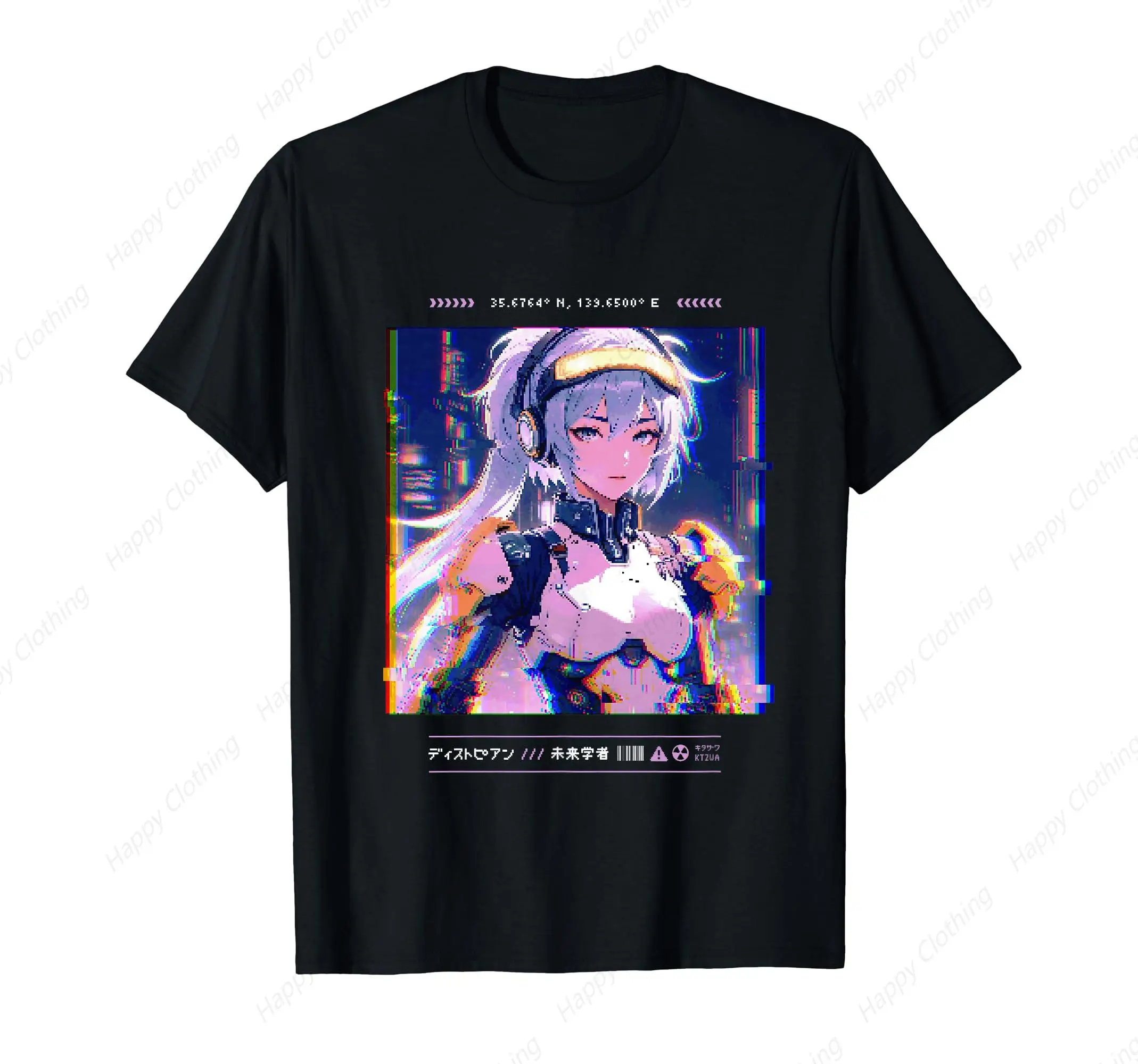 Anime Japanese Cyberpunk Streetwear Art Tokyo Graphic T-Shirt Classic Logo T Shirt and Stickers, Unisex Adult T Shirt