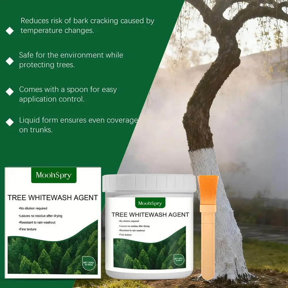 Ready-to-Use Tree Whitewash Agent - No Dilution, Sunscald Brush Protection, Rain-Resistant, With Application Pest & Z1Q8