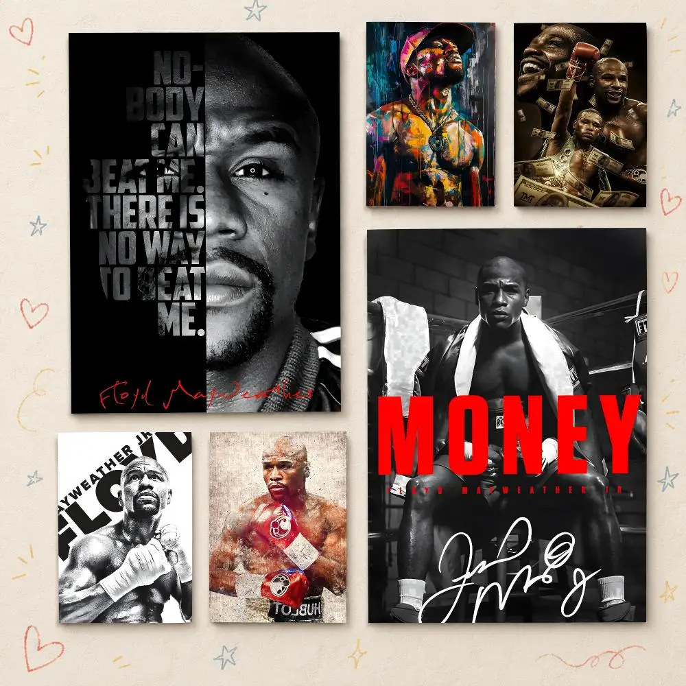 Boxer F-Floyd Mayweather Jr Poster HD PP Waterproof Wall Decor for Living Room Bedroom Gaming Room Cafe Unique Gift