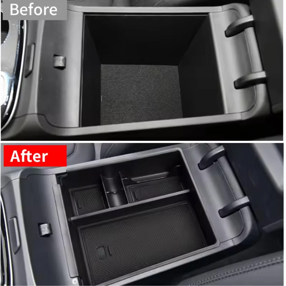 Auto Mittelkonsole Armlehne Aufbewahrungsbox Fach für Hyundai Tucson NX4 2021 2022 2023 Organizer Container Zubehör – Detail 3