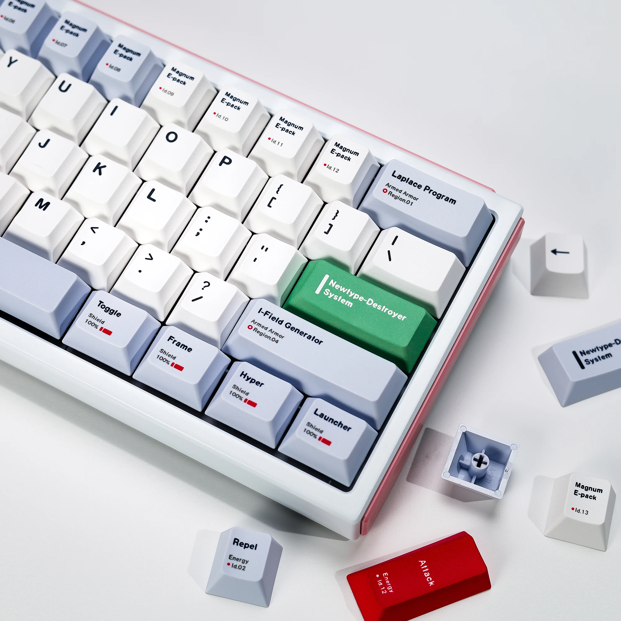 KBDiy RX-0 Unicorn Keycap ISO Minimalist Cherry Profile Alice Split Space PBT Keycaps MX For 60 Mechanical Keyboard 139 Keys/Set