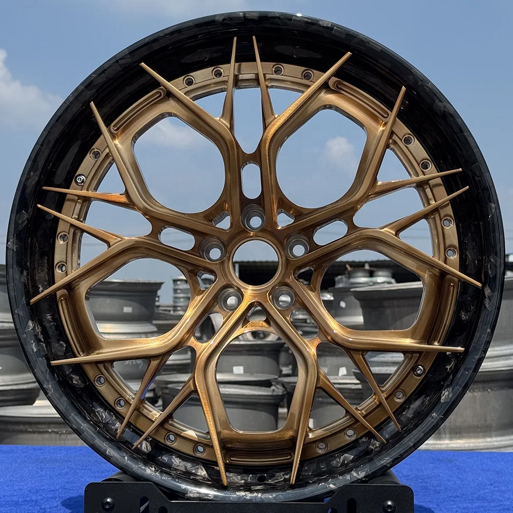 【Hot】19 20 21 22 24 26 Inch 2-piece 6061-T6 Alloy Car Wheels Custom 5x114.3 Forged Carbon Fiber Wheels for Luxury Car