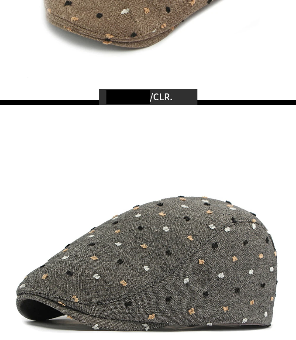 HT5104 Baskenmützen für Herren und Damen, Vintage Künstler-Mütze, Verstellbare Ivy-Flatcaps für Frühling und Sommer, Leinen-Baskenmütze – Detail 11