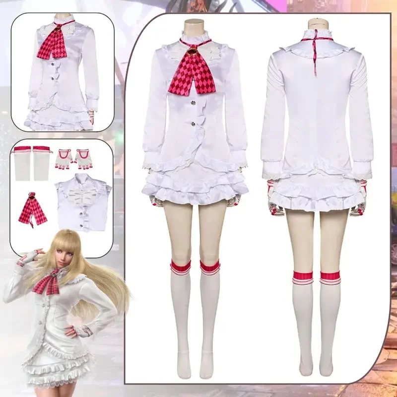 Tekken 8 Lili Cosplay Costume Disguise for Adult Women Girls Lolita Dress Fantasia Roleplay Outfits Halloween Carnival Clothes