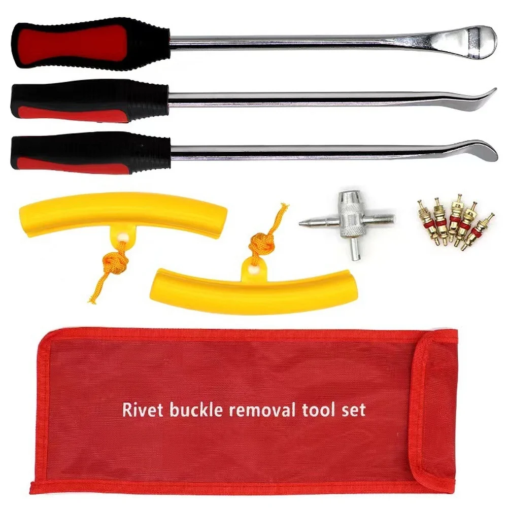 

Комплект рычагов для шин для мотоцикла с термообработанной сталью и изогнутой конструкцией головки. В комплект входят несколько инструментов для разрушения шариков шин.