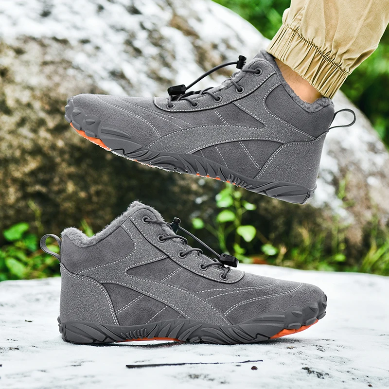 

Autumn-winter Outdoor Warm Snow Boots, Anti-slip Waterproof Plush Winter Hiking Shoes, Hiking Barefoot Five-finger Cotton Shoes