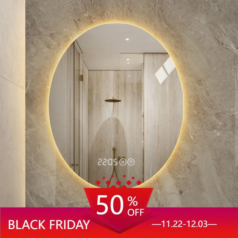 Bathroom Light Led Mirror Dress Women Hanging Jumpsuit Large Decorative Mirror Tempered Glass Quality Espelho Com Led Home Decor