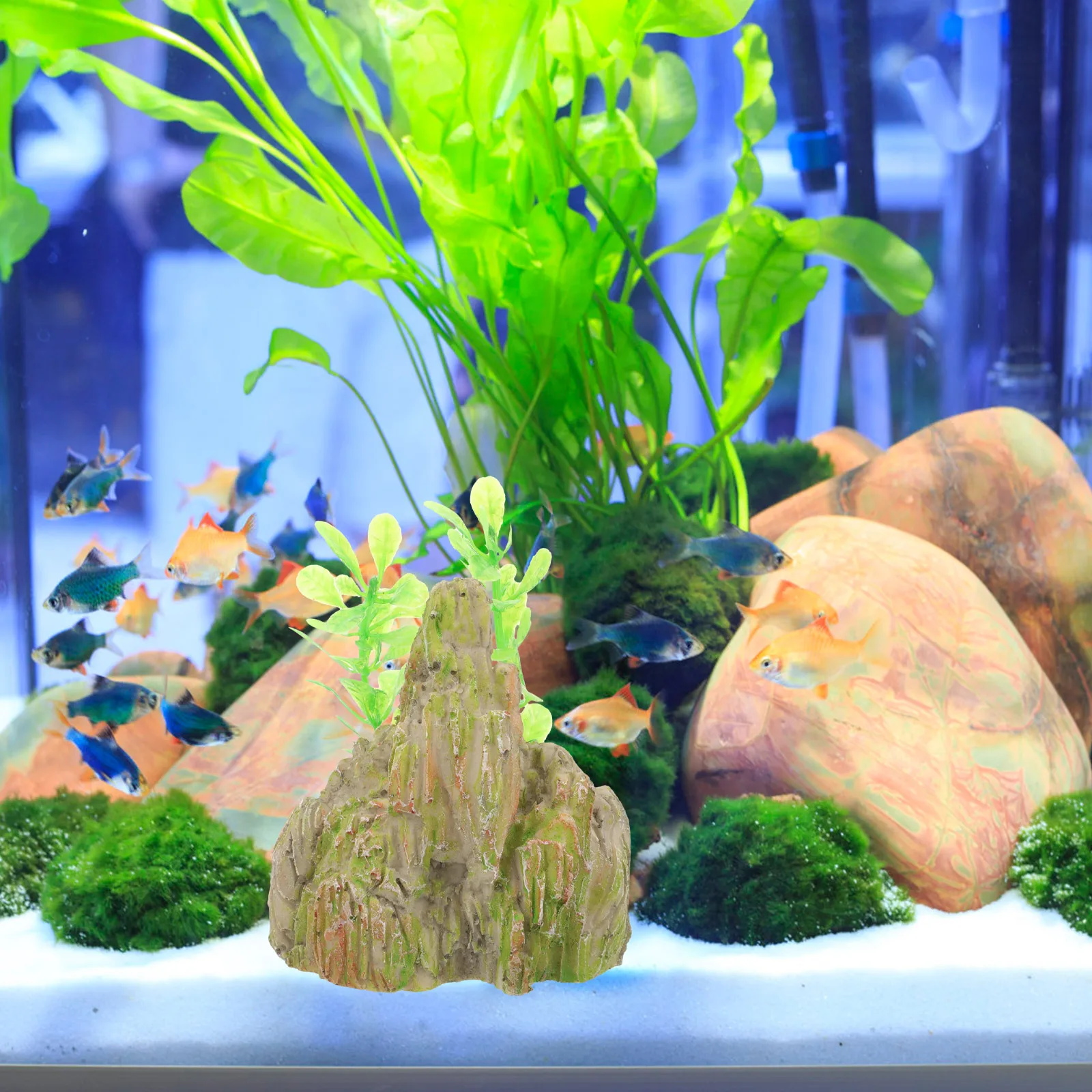 

2Pcs Resin Aquarium Mountain Landscaping Decorations Fish Tank Rockery Hideout Ornament Fish Shelter Aquarium Decor Supplies