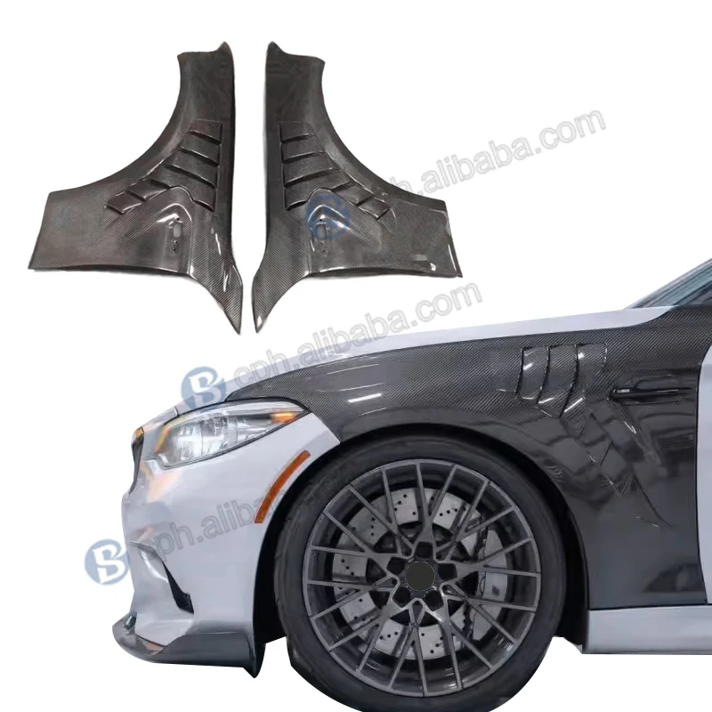 

BENSNEES Customized Car Accessories Black Car Front Side Real Carbon Fiber mudguard for BMW F87 M2 Carbon Fibre mudguard Upgrade