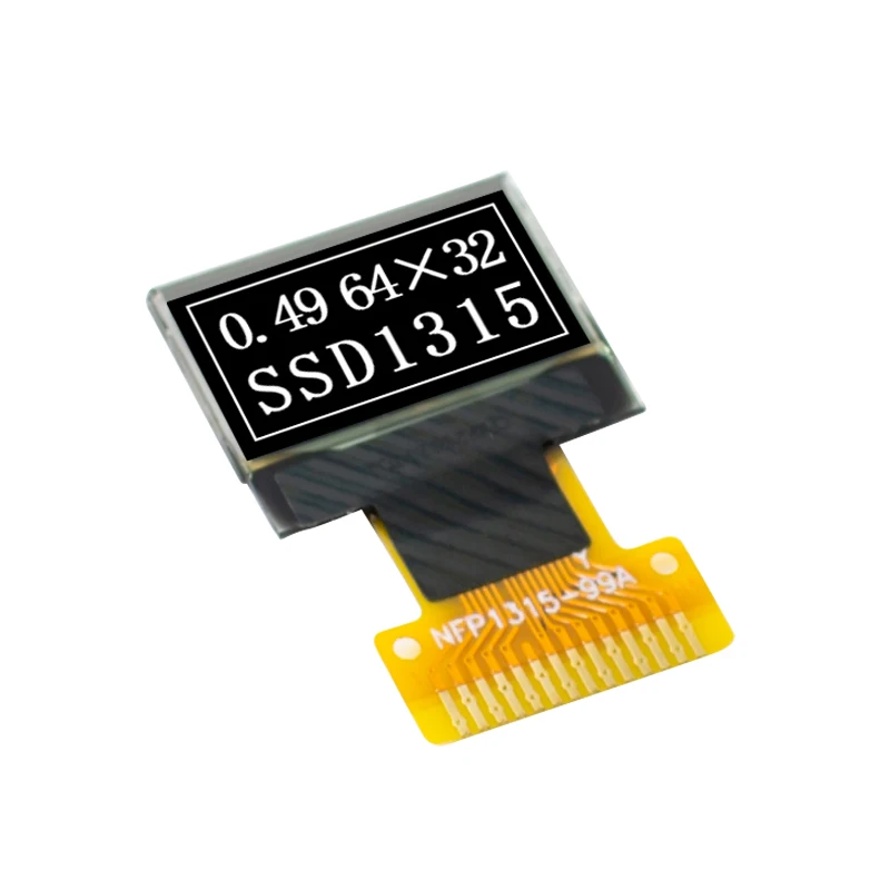 0.49-inch OLED display; OLED screen  64x32 single-color SSD1315 compatible with SSD1306 LCD screen; small-sized LCD screen