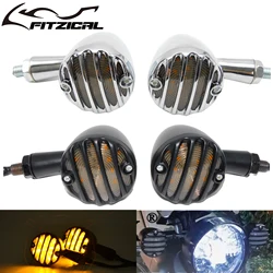 2XMotorcycle Universal Turn Signal Light Bullet Indicator Lamp For Harley Touring Road Glide Dyna Sportster Chopper Cafe Racer