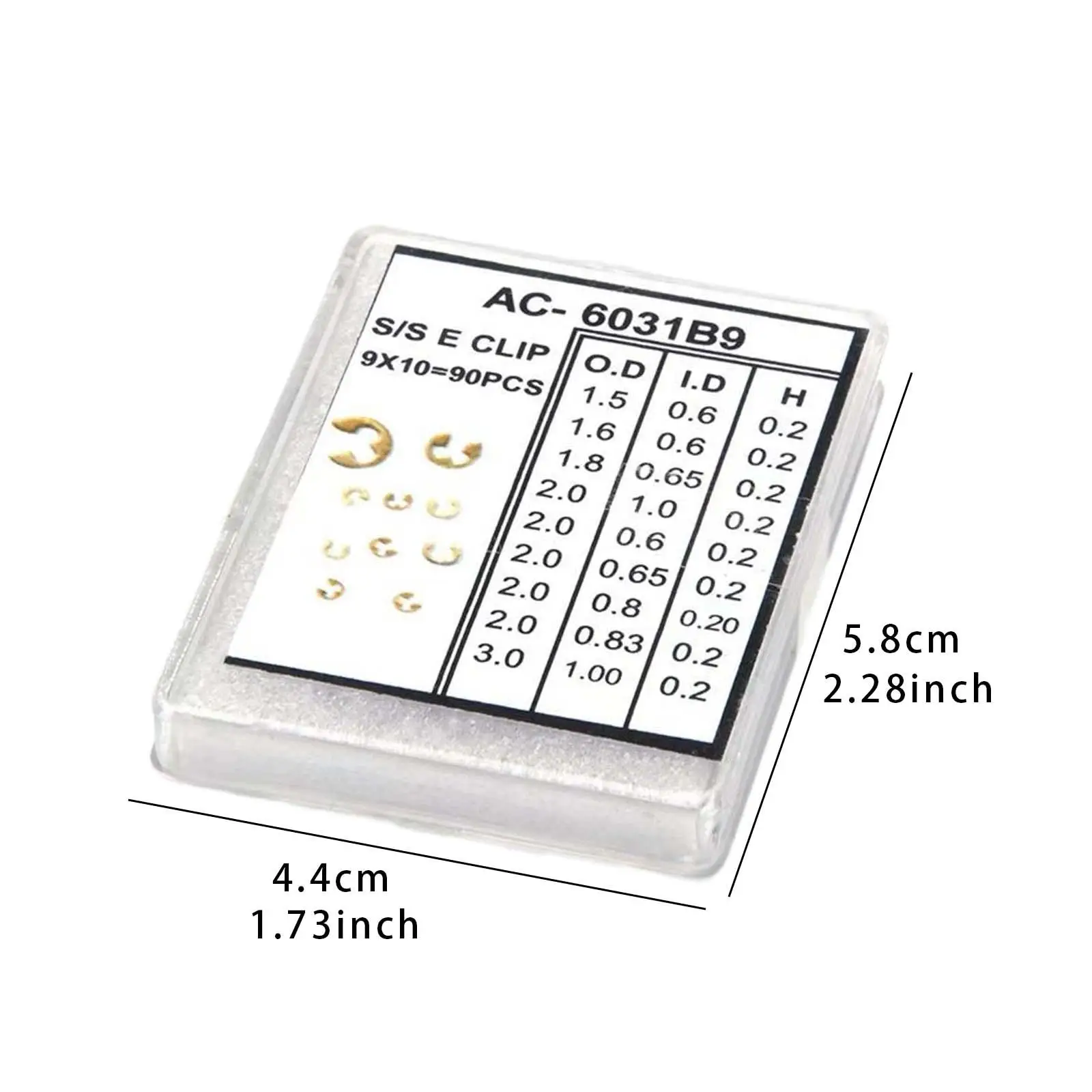 90x Watch Washer Clip Movement Accessory Assorted Metal DIY with Storage Box Snap Ring Repair Box for Chronograph Correctors