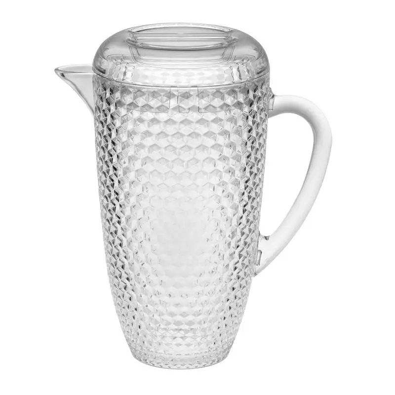 

Unbreakable 2.5 Qt Water Pitcher with Lid, Diamond Cut Design, BPA Free Drink & Juice Pitcher with Spout