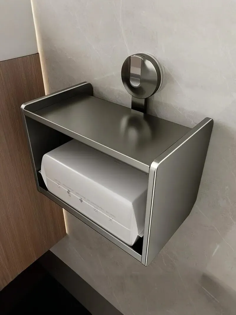 baihuan-バスルームトイレットペーパーホルダータオルボックスロールペーパーラック壁掛けティッシュブラケット北欧スタイルホームクリーニングツール