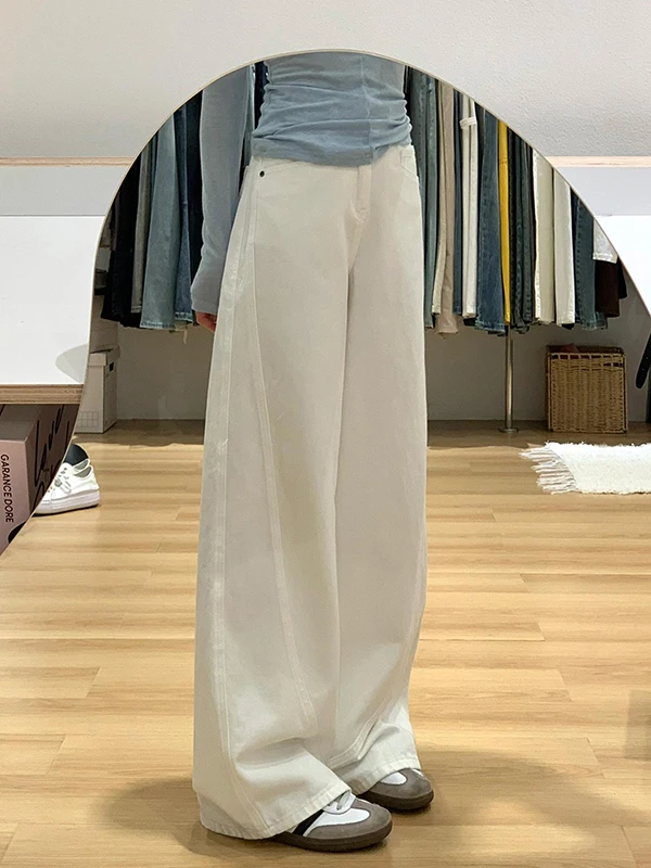 

Женские широкие джинсы, облегающие джинсы, эластичная хлопчатобумажная ткань, мягкая качественная текстура, универсальные джинсы с высокой талией для женщин и девочек, популярные