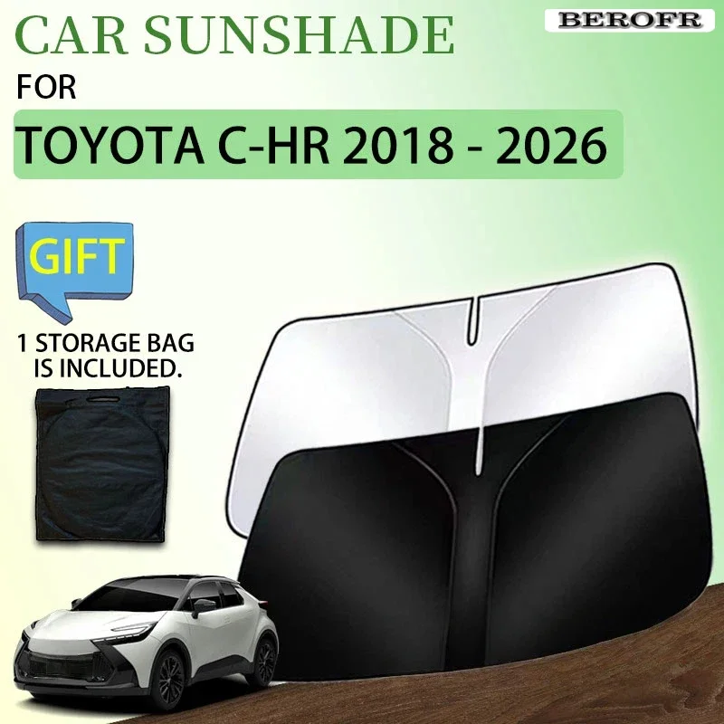 Car Sunshade For Toyota C-HR AX20 2025 C HR 2019 2018 - 2026 AX10 AX50 Accessories Front Window Protector UV Storage Cover Parts