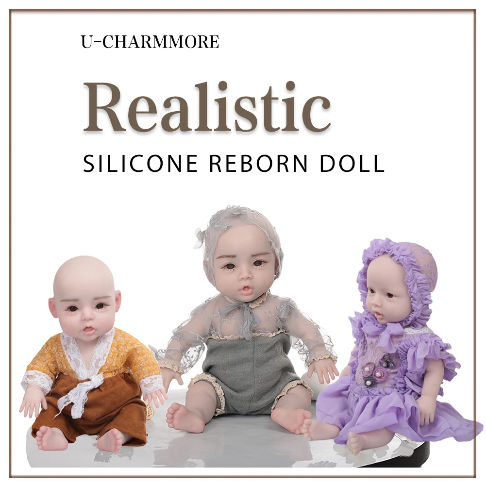 U-charmmore-Poupées bébé Reborn réalistes en silicone, poupées bébé beurre, jouets réalistes pour enfants nouveau-nés, collection d\'art, cadeau