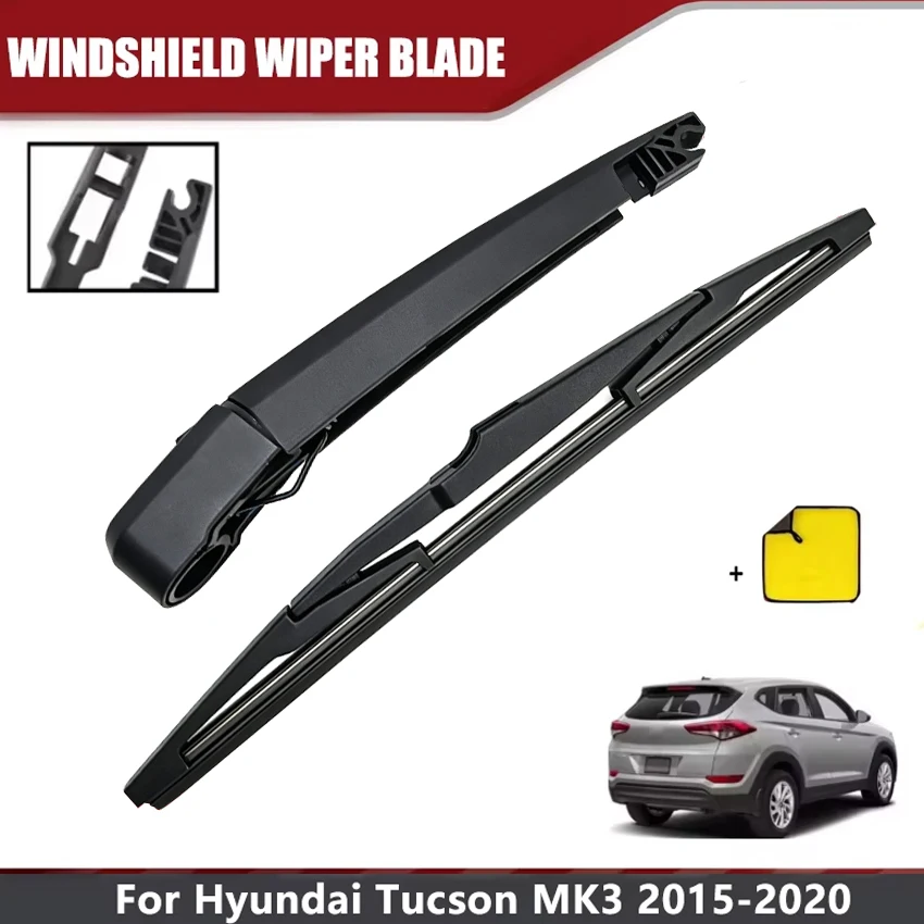 Scheibenwischer 14' Heckscheibenwischerblatt & Arm Set Passend für Hyundai Tucson 2016 2017 2018 2019 Windschutzscheibe Heckscheibe Gummi-Wischerblatt